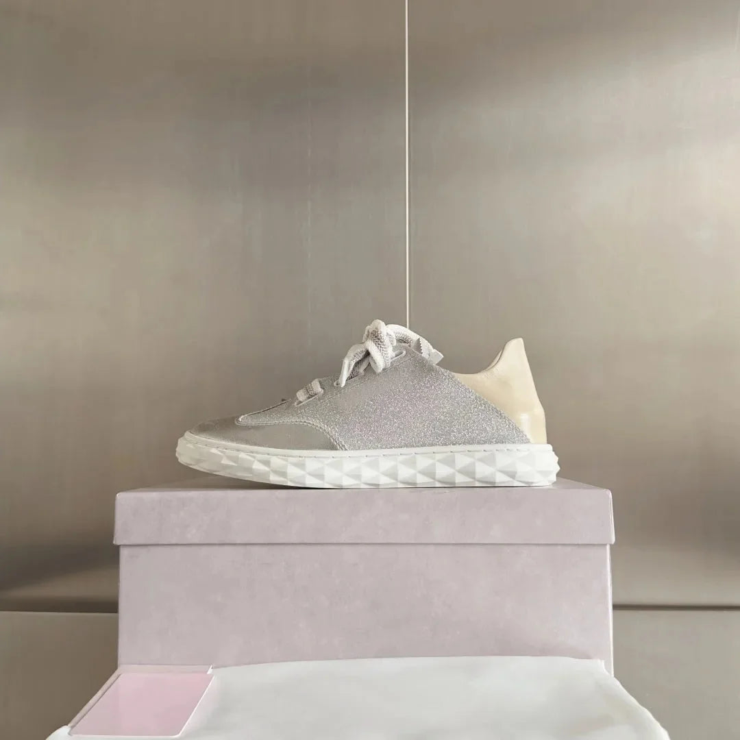 Women's Shoes Light Flex Leather Trainers Diamond Fashion Sneakers