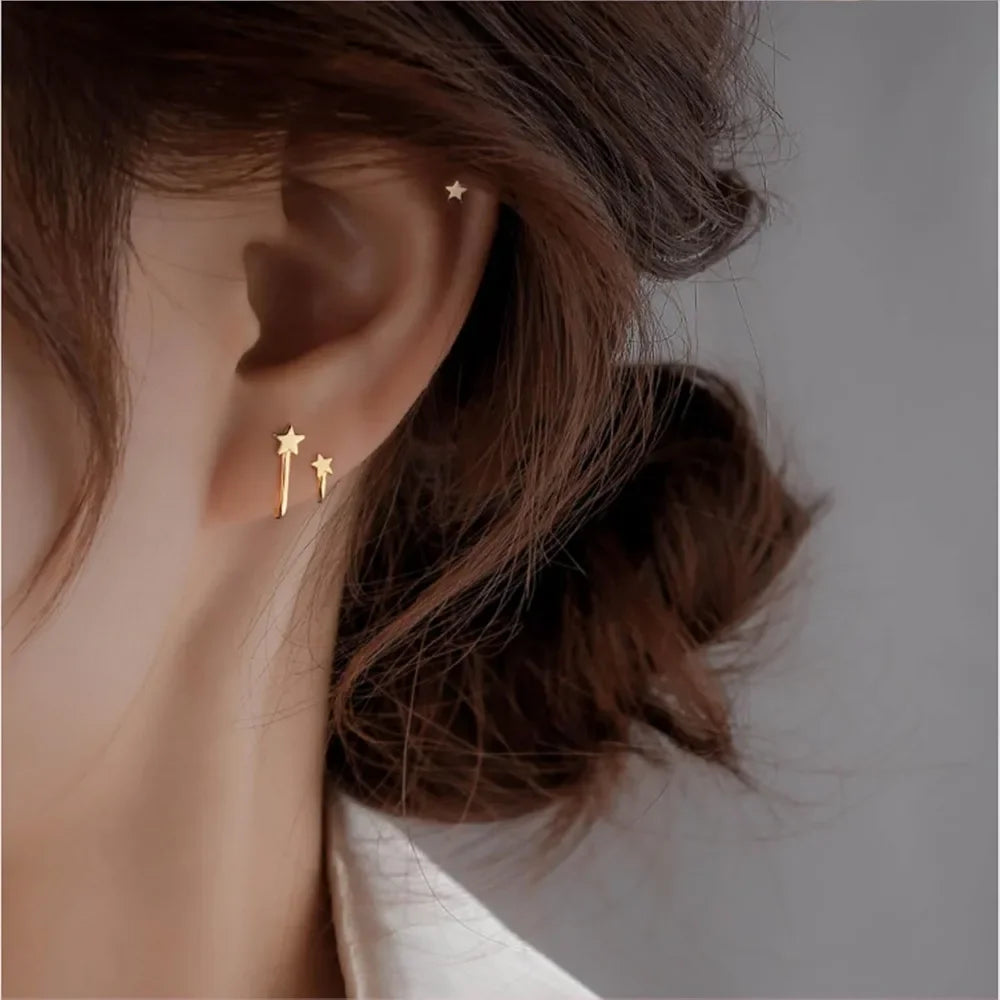 Star Cuff Earrings for Women Ear Cuff Silver Star Stud Earrings Star Earrings Studs Star Earrings for Women Star Jewelry