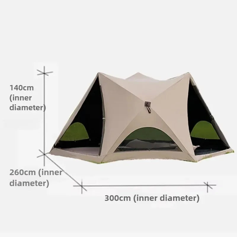 Sun Beach Outdoor Camping Tent Waterproof Portable Folding Awnings Tent Automatic Family Nature Hike Village Camping Hiking