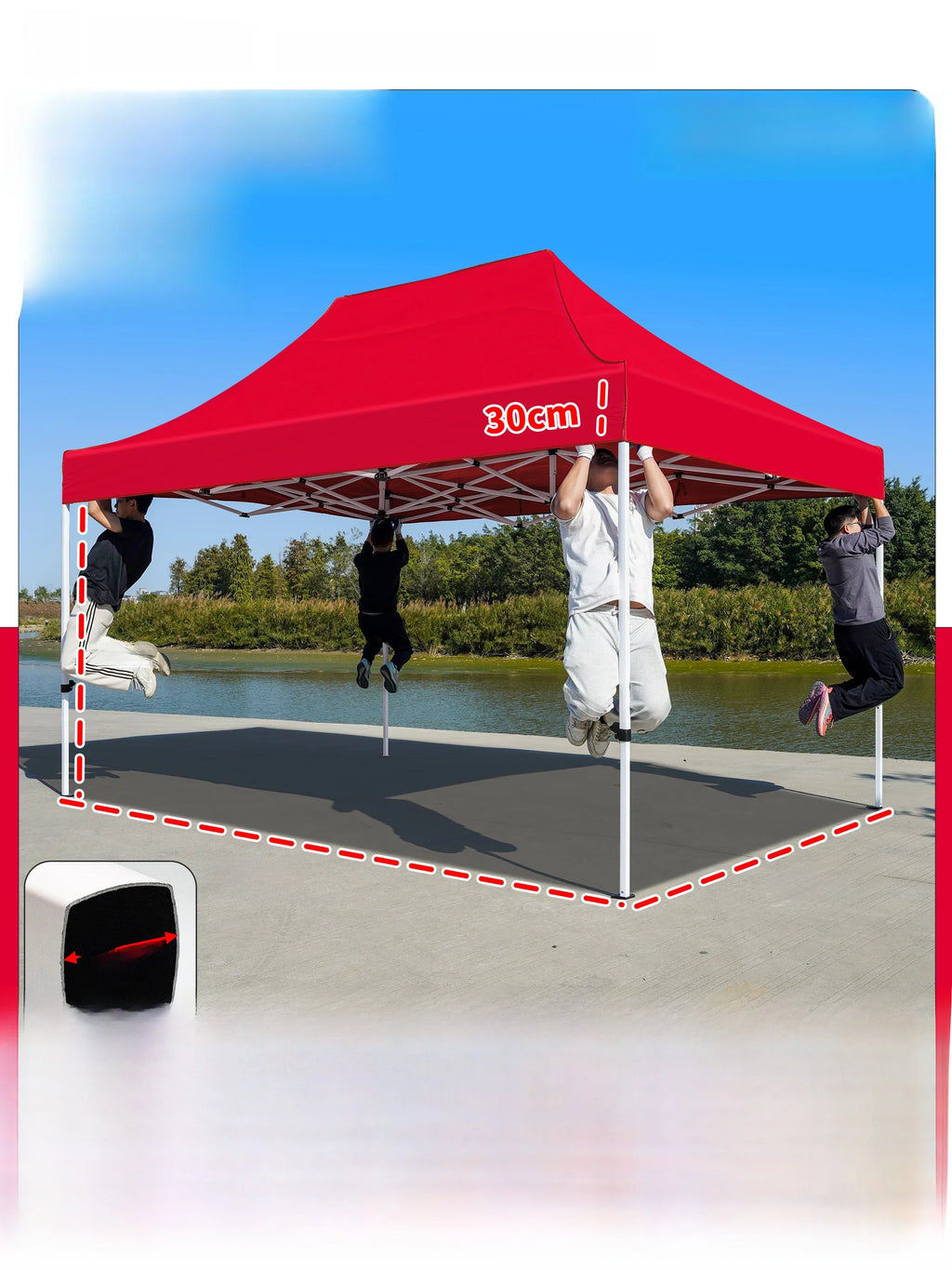 Thiened Four-Legged 3x6 Meters Tent Outdoor Rain And Sun elter Stall Special Outdoor Cam Travel Supplies Canopy