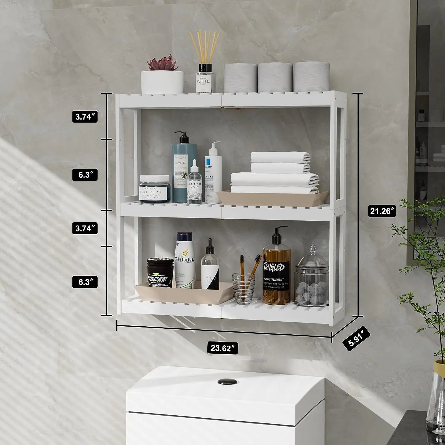 Bathroom Storage Rack Space Save Large Capacity Dormitory Bookshelf Wall Mount Stable and Sturdy Kitchen Seasoning Display Rack