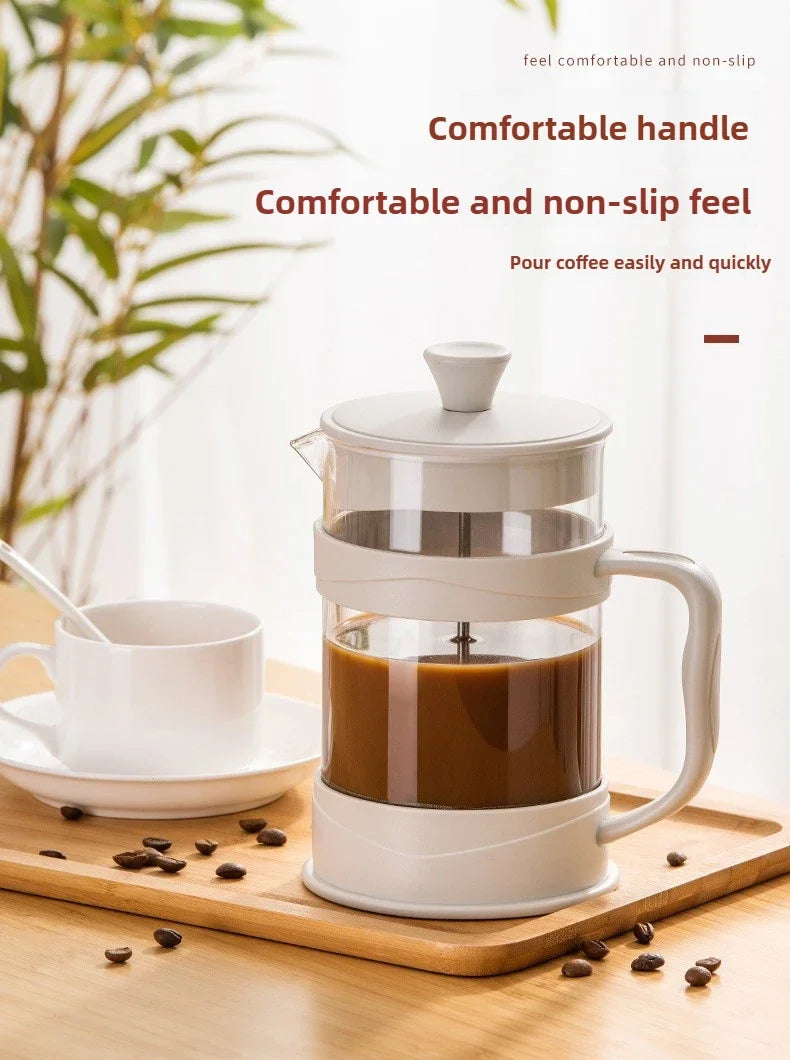 350/800/1000ml French Press Coffee Pot Multifunctional Home Hand Punch Pot Transparent Glass Coffee maker Coffee Accessories