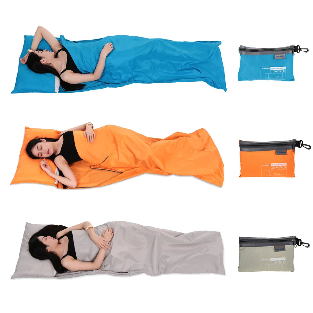 Lightweight Outdoor Sleeping Bag Liner Polyester Pongee Portable Single Sleeping Bags Camping Travel Hotel Sleep Bag 75*210CM