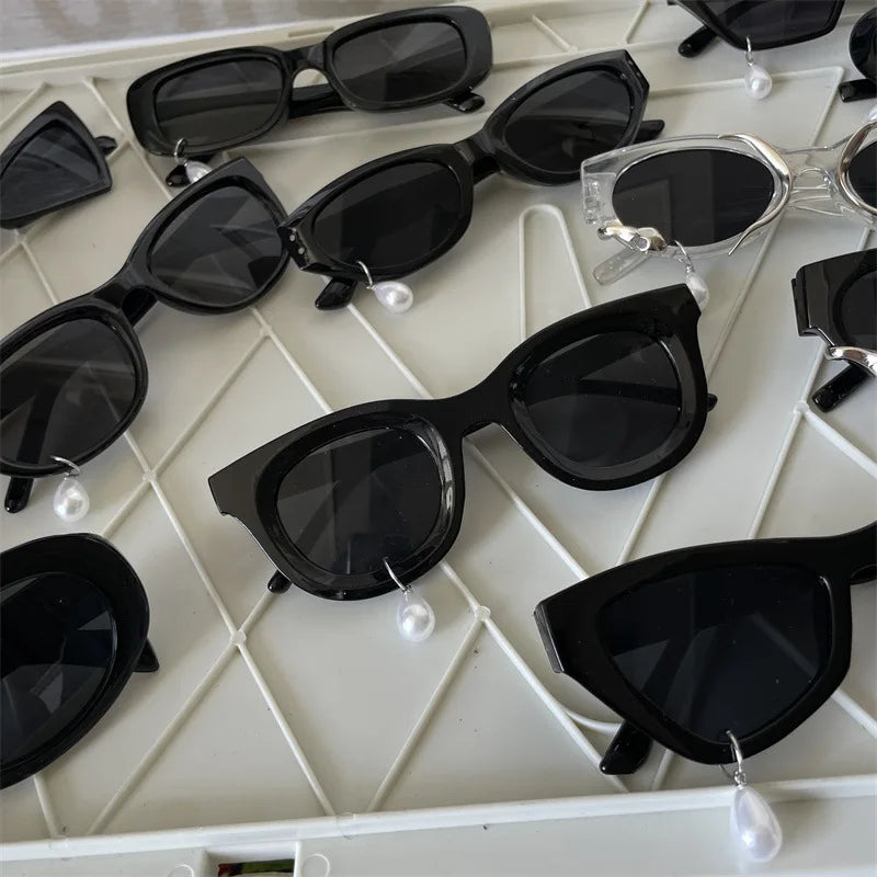 Pearl earrings water drop Designer sunglasses personalized niche sunglasses cat eye glasses for men and women