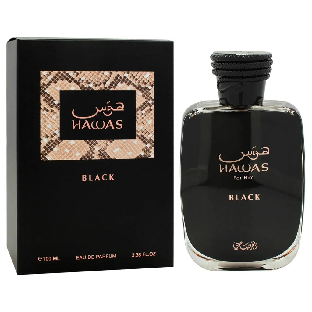 Rasasi Hawas Black Eau de Parfum Spray 100ml Original Arab Perfumes Lasting Aromatic Fruity Fragrance Pheromones Perfume Cologne