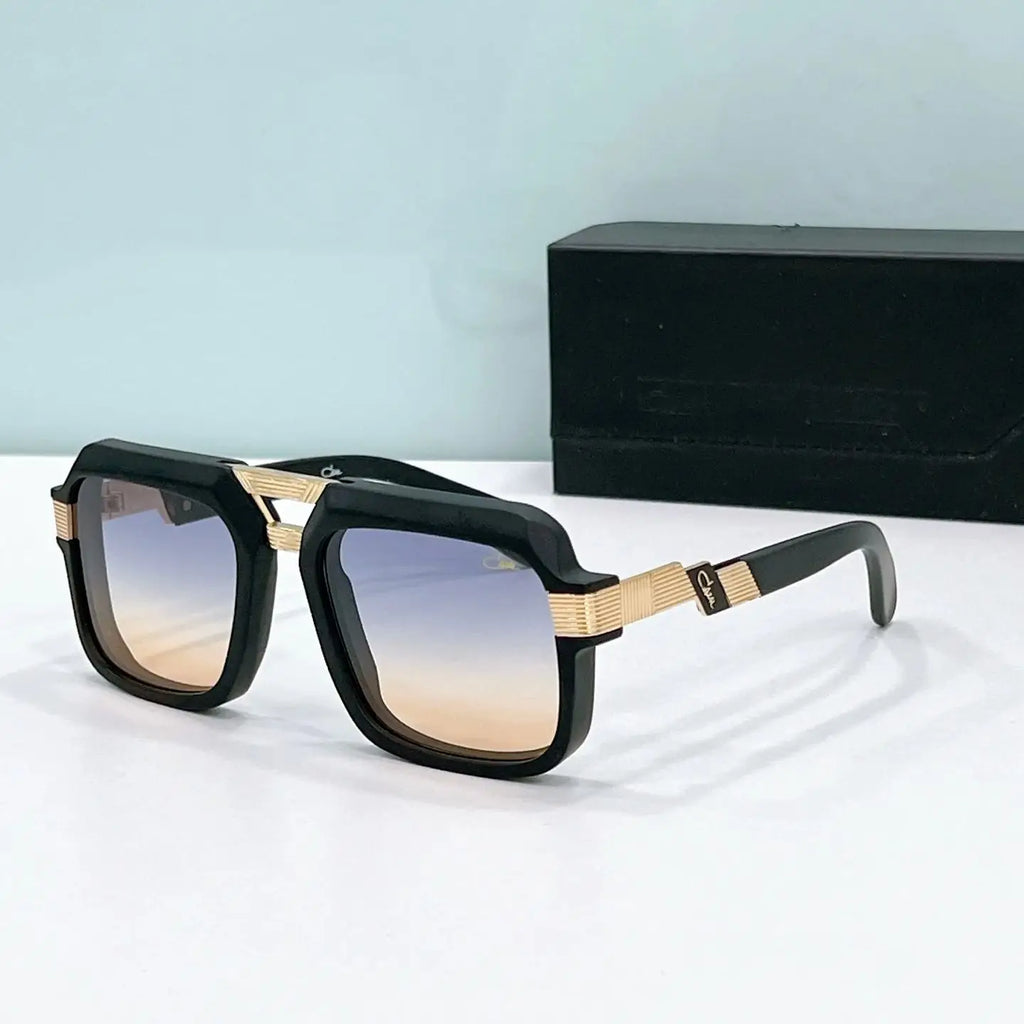 Original CCAZAL MOD669 Luxury Design Square Casual Men Sunglasses Trendy Top Quality Green Acetate Frame Women Couple Eyewear