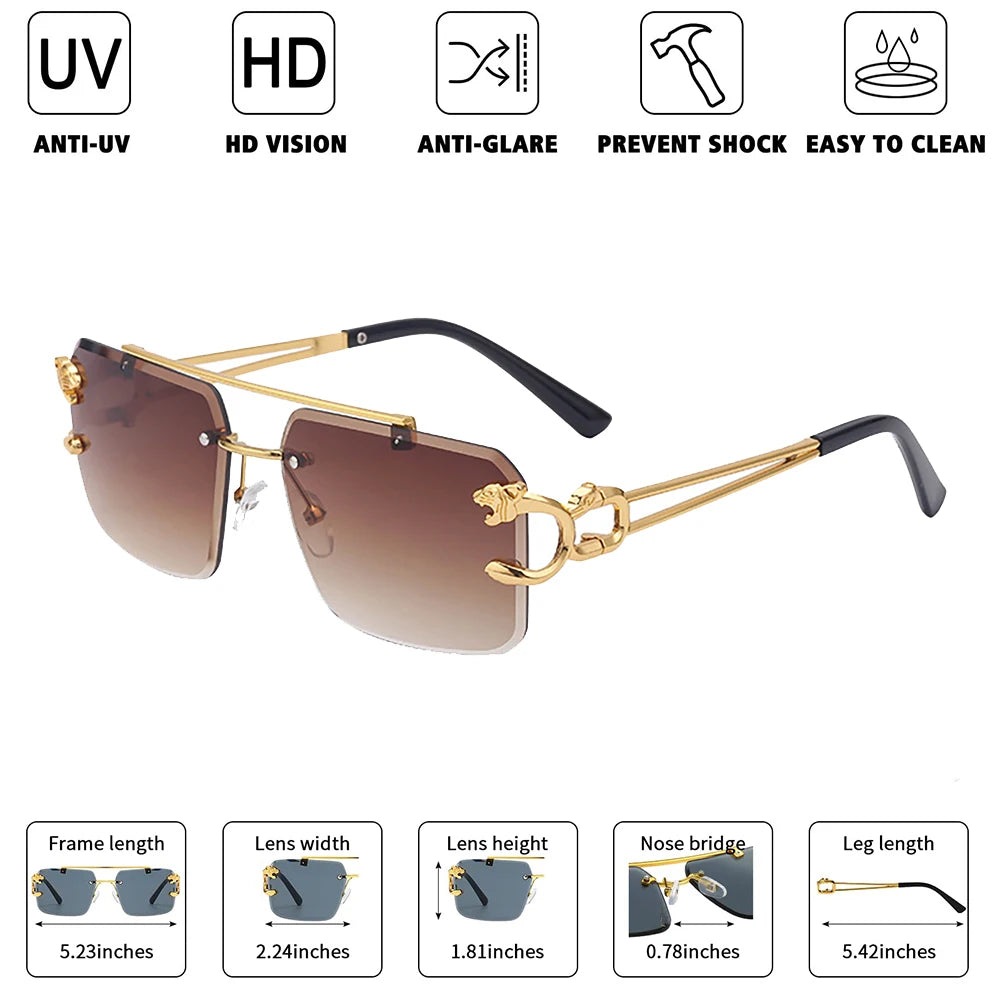 Women's Sunglasses Fashion Rectangle Men Sun Glasses Metal Luxury Brand Sun glasses 2021 Classic Oculos Masculino Glasses UV400
