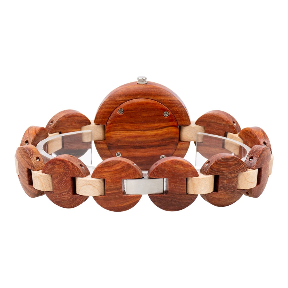 Natural Wooden Women Watches Watch Handmade Quartz Wood Watch Sport Unique Wristwatch for Women