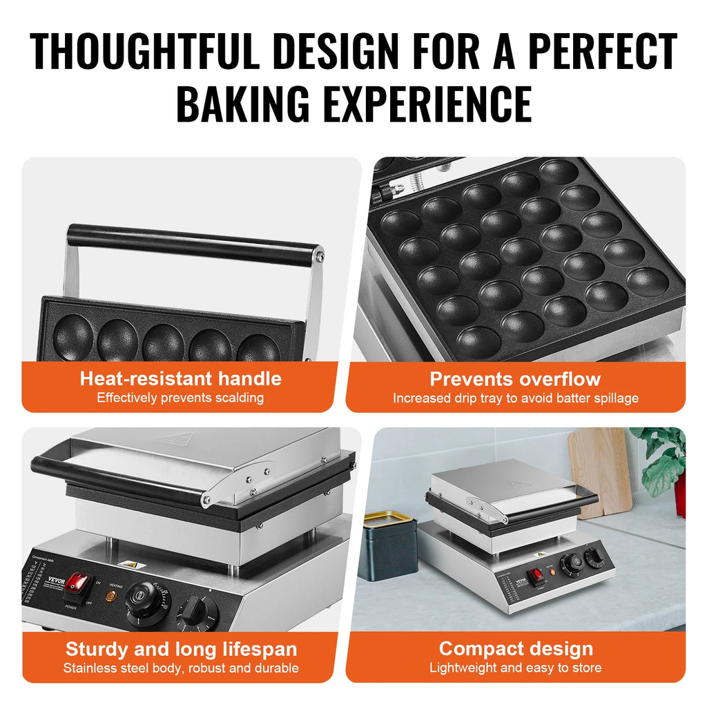 SucceBuy Electric Waffle Maker 25PCS Mini Dutch Pancake Maker Dorayaki Machine Waffreras Kitchen Home Appliance Snack Gaufriers