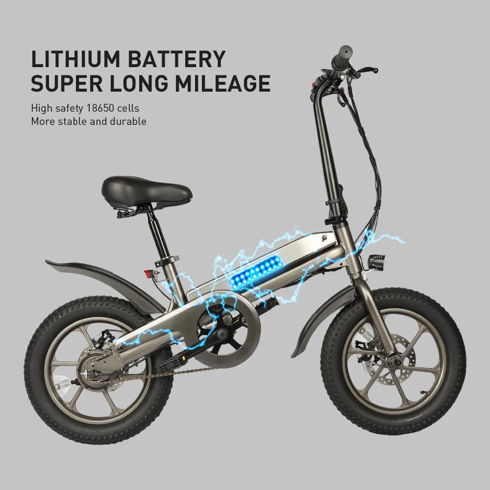 S5 Electric Bike US Stock 250W 16Inch 36V 7.8Ah Battery Up to 32km/h Safety Power Cut Off Switch Electric Bicycle for Adults