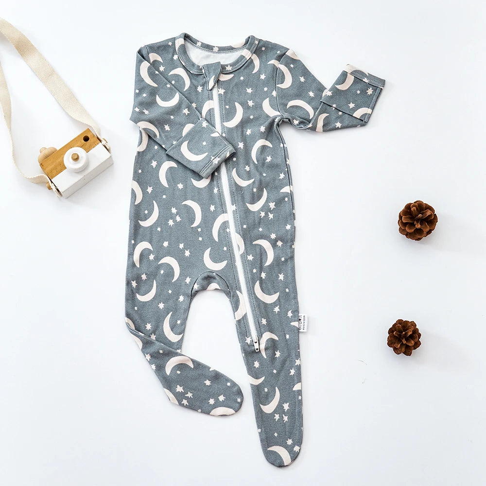 HappyFlute New Long-sleeve Bamboo Cotton Wrapped Foot jumpsuit Baby Romper Spring and Summer Baby Boy&Girls Newborn Clothings