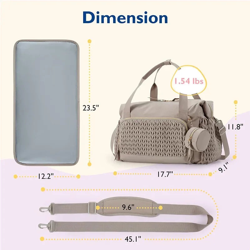 Diaper Bag Tote Large Diaper Bags Waterproof Hospital Bag for Labor Delivery Baby Bag with Pacifier CaseTravel Diaper Tote