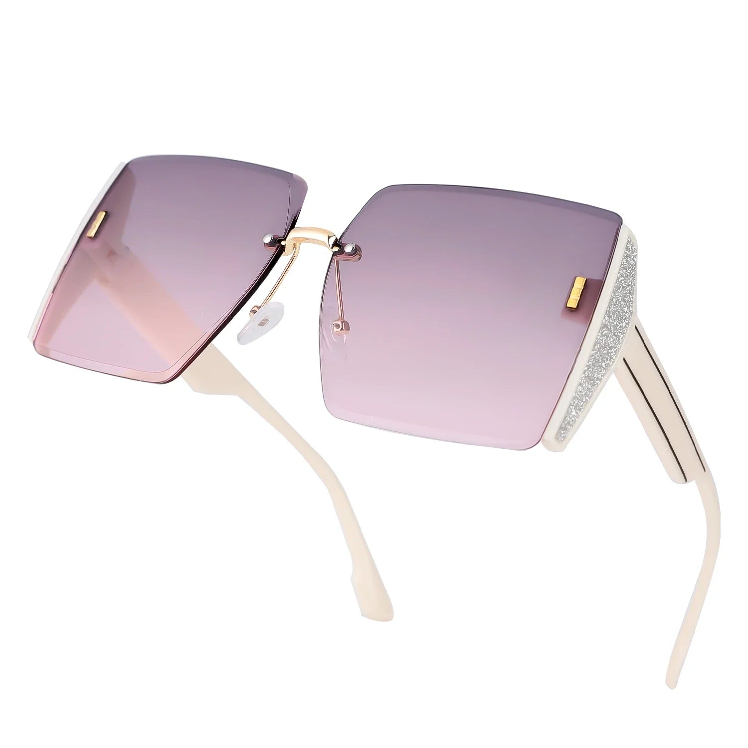 Women's Sun Glasses Vintage Square Sunglasses Woman Classic Retro Gradient Mirror Frameless Sun Glasses Female Fashion