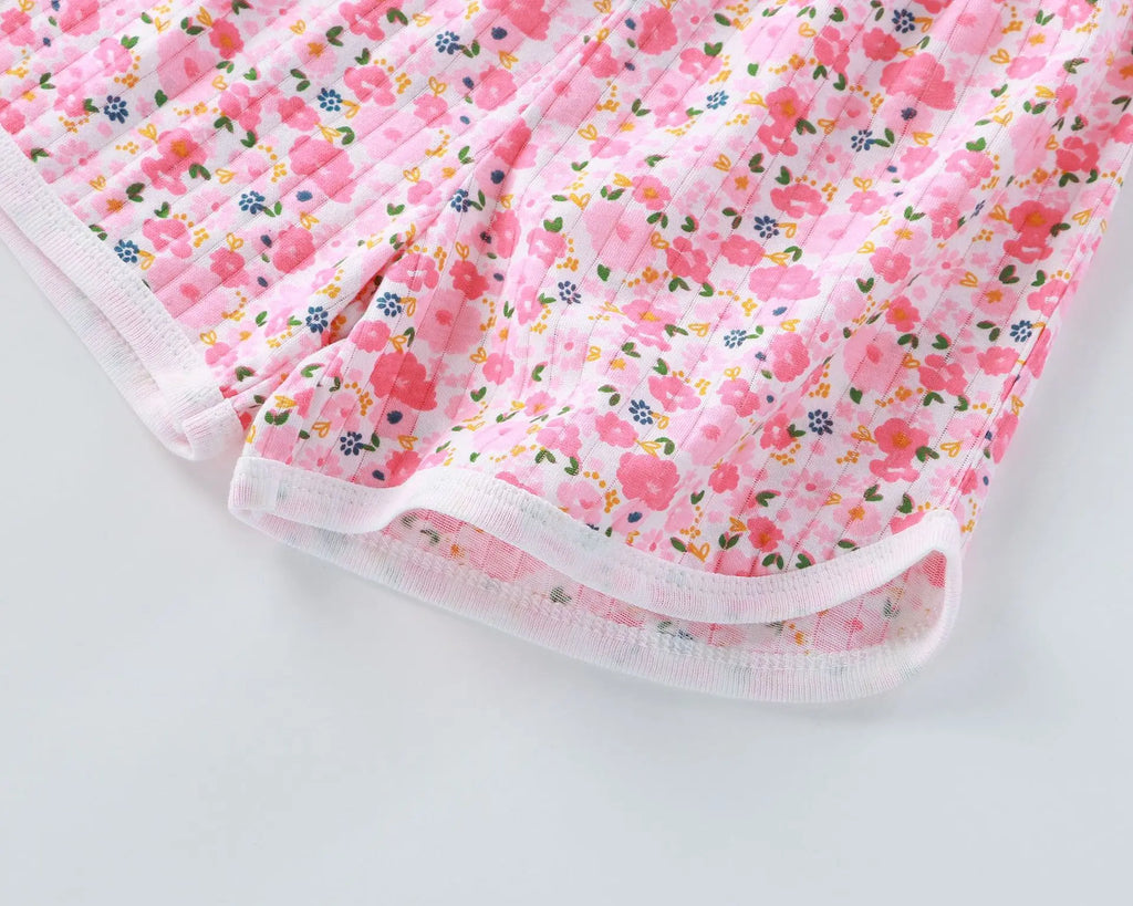 Girls Summer Clothes Sets New Baby Sleeveless Tops Shorts 2 Pieces Suit Girls Square Collar Clothing Set Kids Cotton Clothes