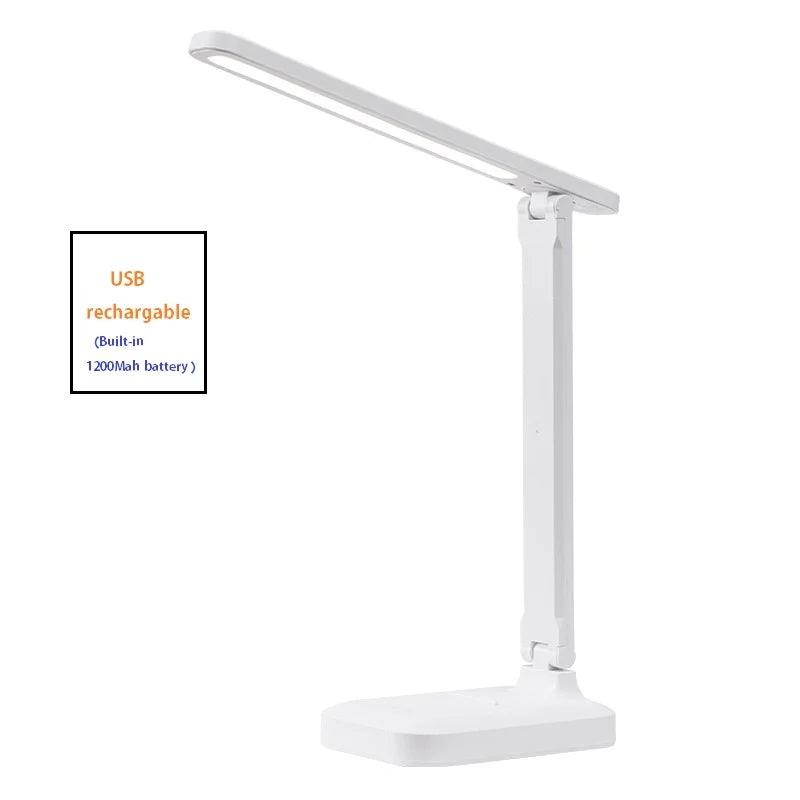 Foldable Led Desk Lamp 3 Color Dimmable Touch Table Lamp Bedside Reading Dormitory Eye Protection USB Chargeable Night Light
