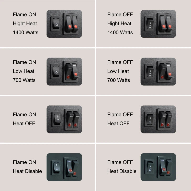 17 inch Freestanding Electric Fireplace Stove heater with 3D Flame effect