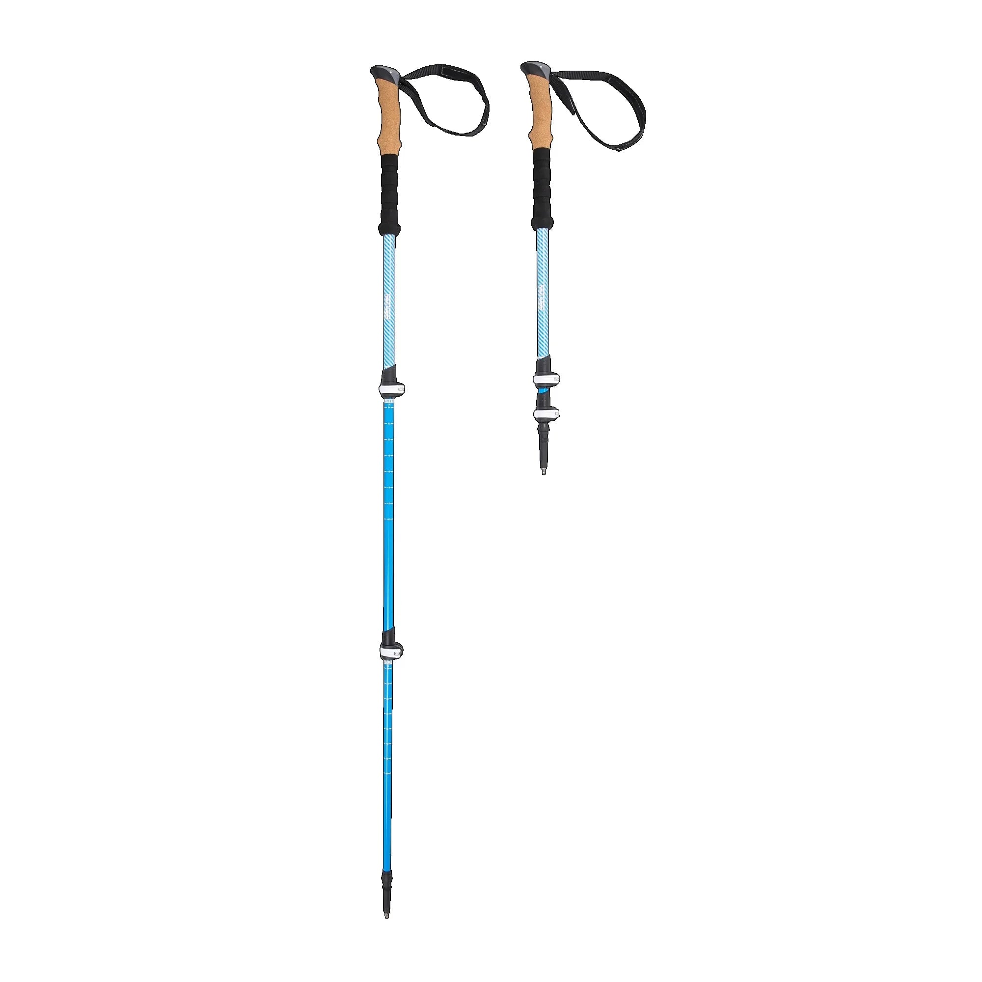 Lightweight Carbon Fiber Adjustable Quick Lock Trekking Poles with Cork Grip - 2 Pack