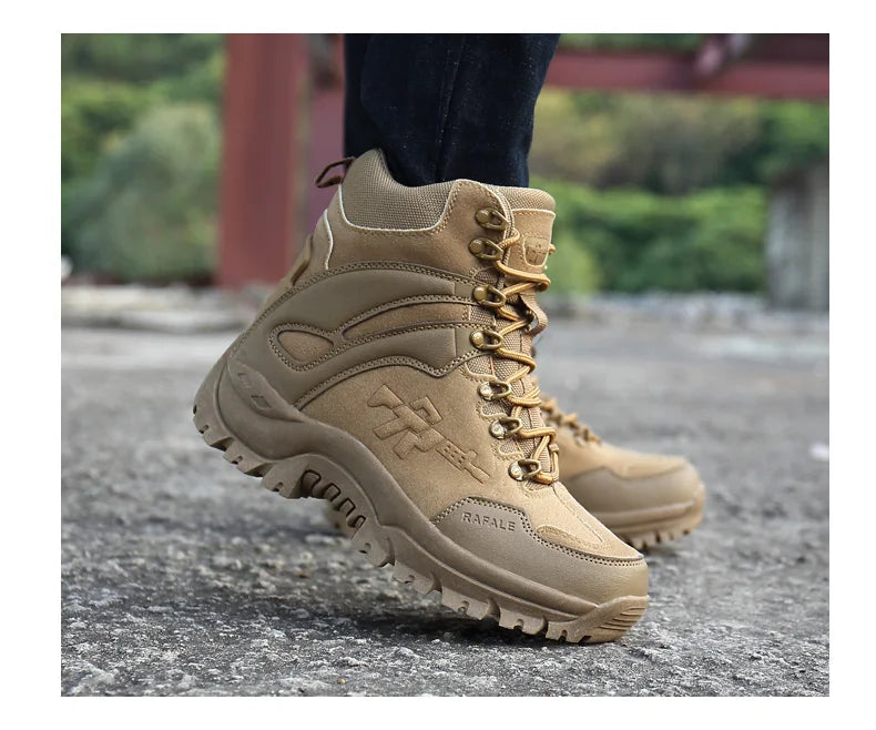 Hiking Shoes Men Mid-top Outdoor Thick-soled Ankle Boots Men Comfortable Breathable Anti-slip Casual Sports Shoes Sneakers Men