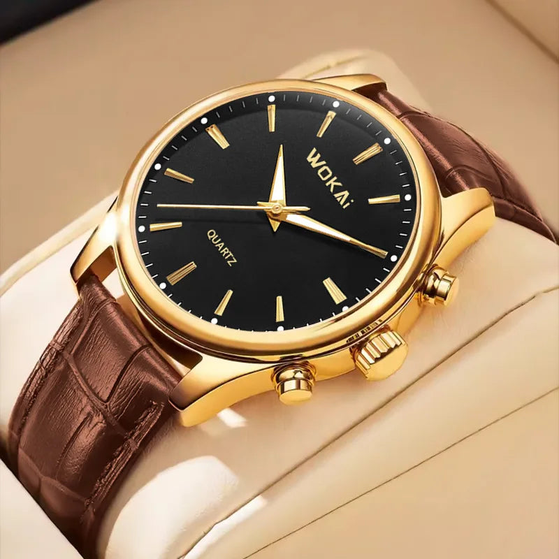 Mens Watches Top Brand Luxury Quartz Watch for Men Fashion Leather Men Wristwatches Clock Sports Chronograph Montre Homme