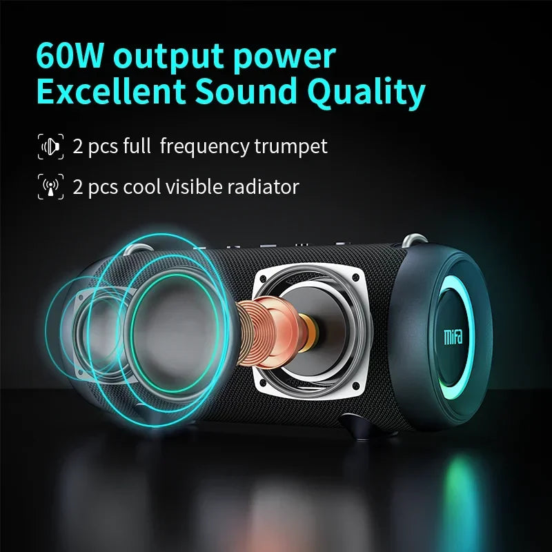 mifa A90 Bluetooth Speaker 60W Output Power Bluetooth Speaker with Class D Amplifier Excellent Bass Performace camping speaker
