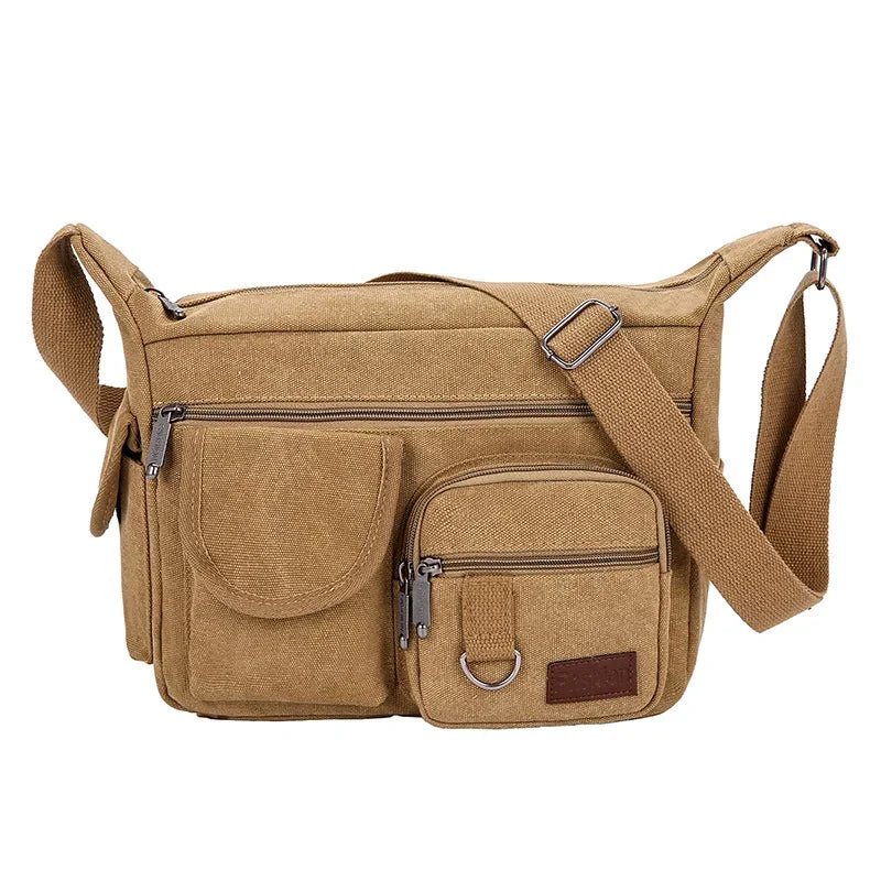 Heren Casual Sling Bag Messenger Crossbody Schouder Unisex Reizen Outdoor Vintage Tassen