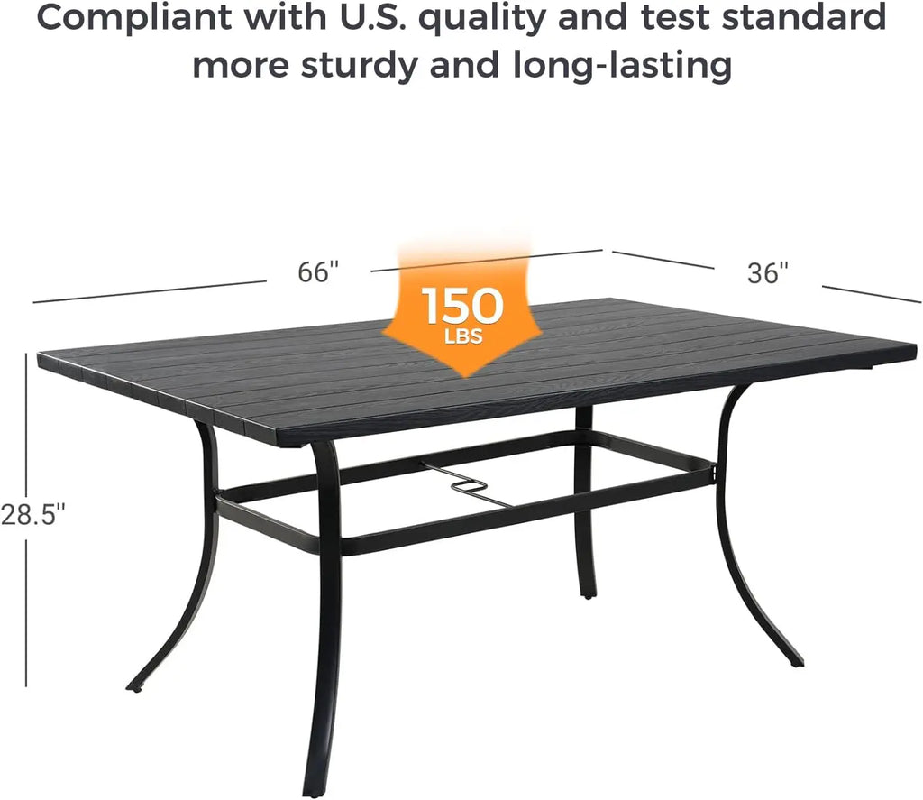 7-Piece Outdoor Dining Set, 6 Leather-Look Wicker Swivel Patio Chairs &  Rectangular Dining Table For Home Garden Decor, Deck