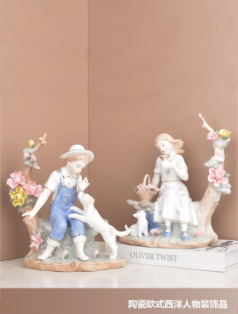 Modern minimalist European home decor character decorations living room wine cabinet decorations ceramic handicraftsjavascript: