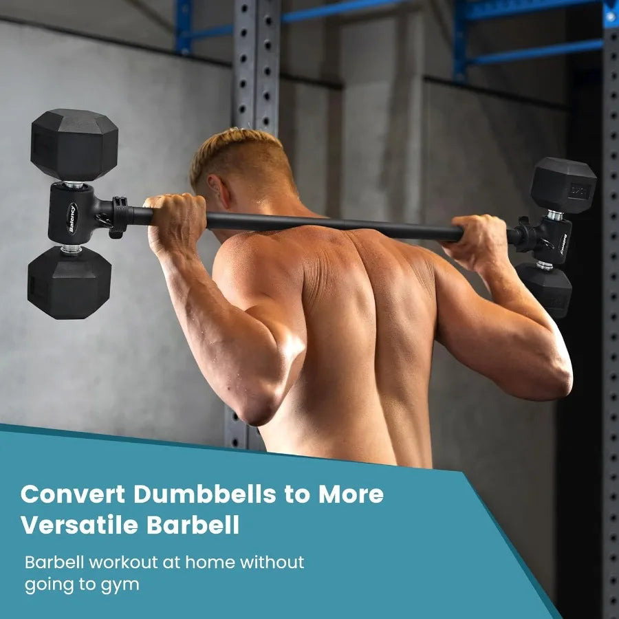 Dumbbell Converter Convert Dumbbells to Barbell Dumbbell Barbell Converter Bar Balency Barbell Bar for Home Gym Workout Adjusta