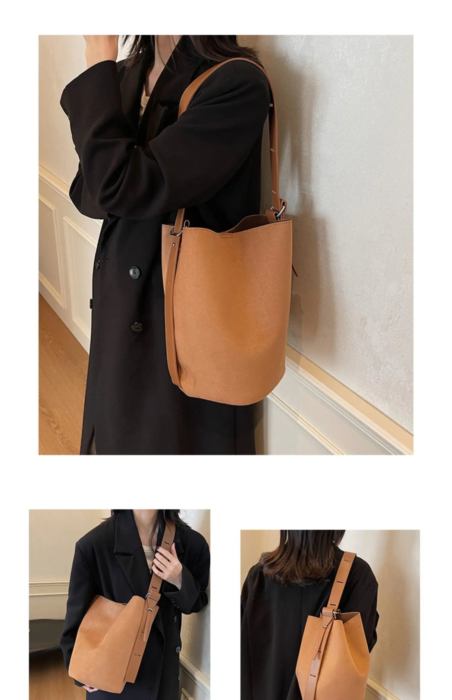 Retro Frosted Buet Bag Large Capaci Commuter Women's Single oulder Slant Cross Bag Soft PU Material Buet ape