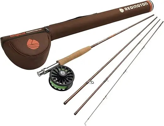 Original Fly Fishing Rod and Reel Combo Kit – 9’ 4-Piece Medium Action Rod, Crosswater Reel, Rio Fly Line, Leader, and Travel C
