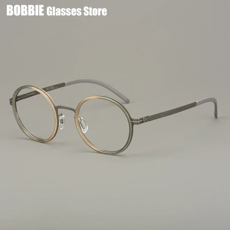 Classics Round Glasses Frame Eyeglasses Light Thin Screwless Acetate Ring Men Women Spectacle Germany Brand Design Oroshi 2025