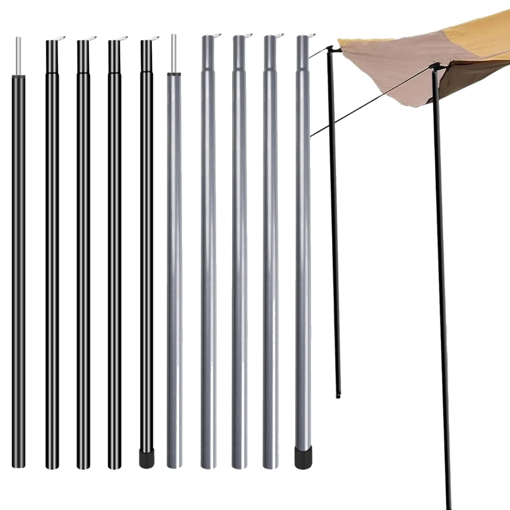 Set of 2 Tent Tarp Poles Universal Telescopic Adjustable Aluminium Camping Awning Poles Tent Accessories for Headroom Canopy