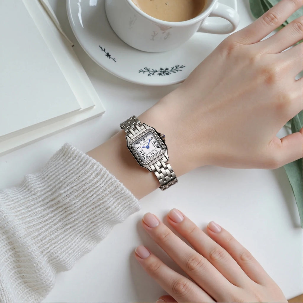 Watches for women, Classic Square Watches for Women with Roman Numerals Ladies Casual Dress Watch, Women's Premium Crystal Watch