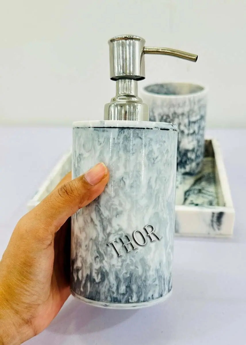 Vanity Countertop Accessory Set with Bathroom Toothbrush Holder Set Soap Dispenser Tumbler Soap Dish for Bathroom Home Decor