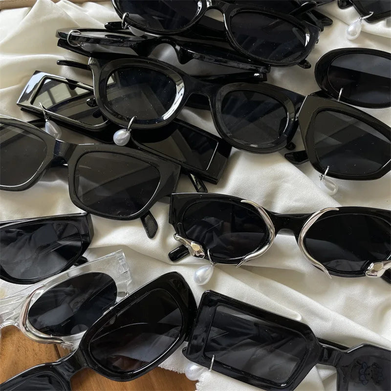 Pearl earrings water drop Designer sunglasses personalized niche sunglasses cat eye glasses for men and women