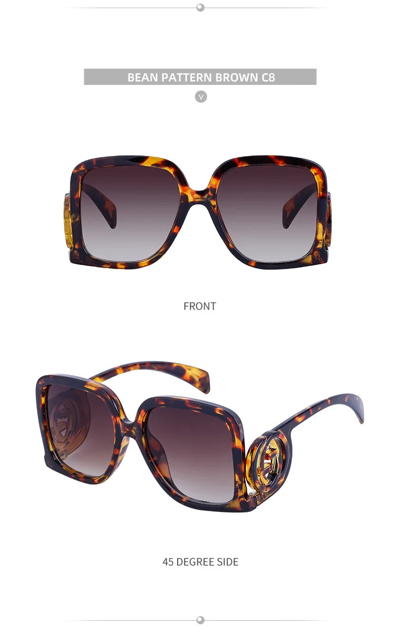 New Sunglasses for Women Retro Fashion Sun Glasses Polygonal Splicing Color Blocked Eyeglass Luxury Design Uv400