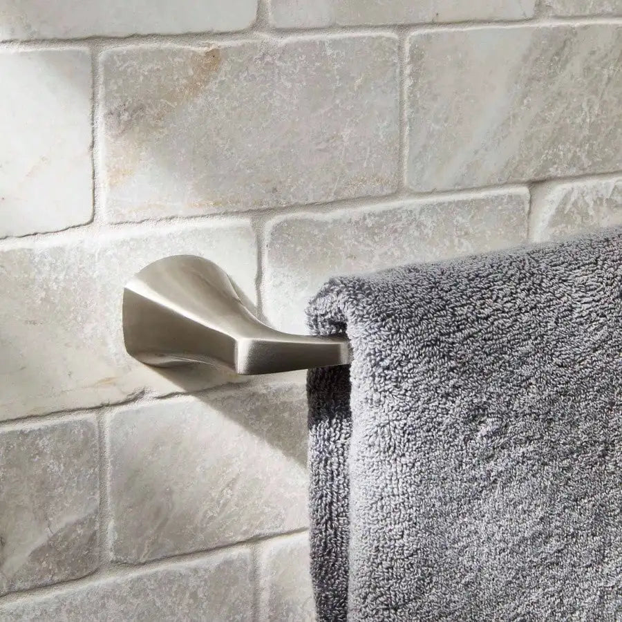 Simple Flare Wall Mount 24 Inch Towel Bar Satin Nickel for Bathroom Use Durable and Elegant Design