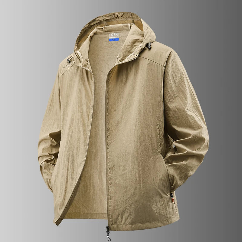 Summer Waterproof Hiking Jackets Men Fishing Cycling Hooded Gym Sports Running Coat Outdoor Sun-Protective Thin Jacket Clothing