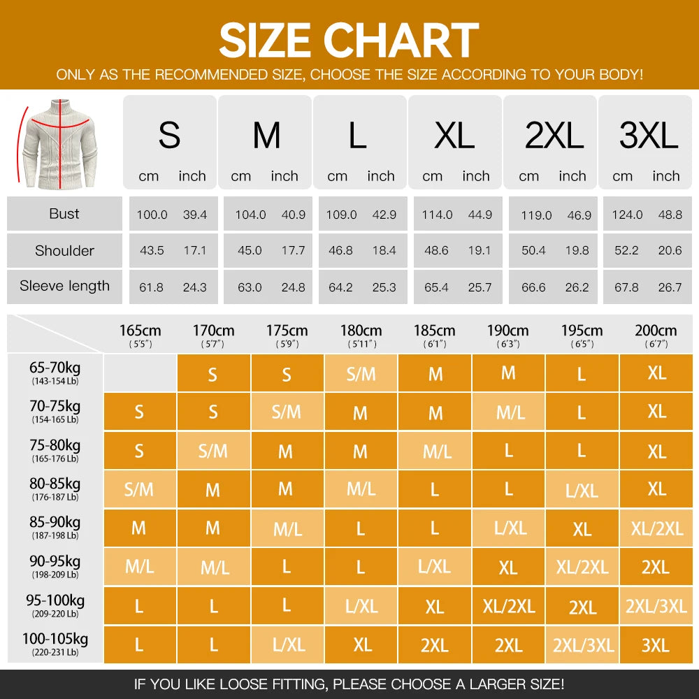 Men's Sweater Winter Slim Fit Crewneck Pullover Casual Chunky Cable Knit Comfort Heavy Long Sleeve Warm Solid Sweaters US Size