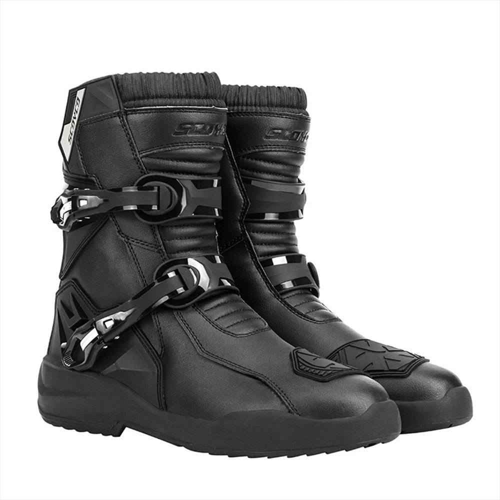 Motorcycle anti-fall riding shoes anti-slip wear-resistant waterproof breathable rally boots protective moto cross-country equip