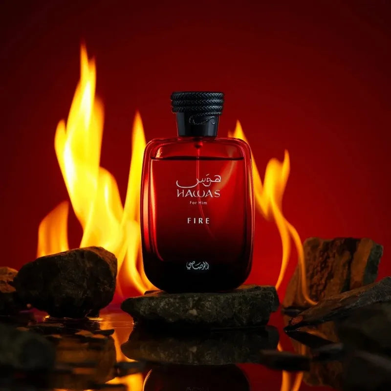 RASASI Hawas Fire Eau de Parfum Spray 100ml Original Arab Perfumes Lasting Aromatic Aquatic Pheromones Perfume Cologne Makeup