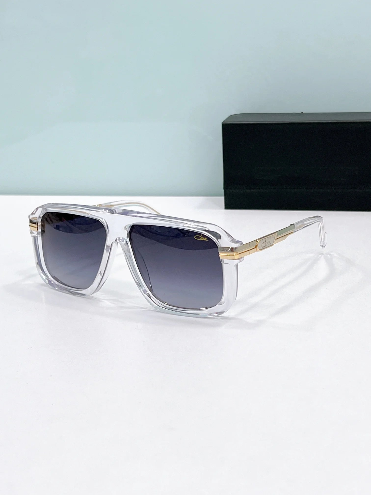 Original CCAZAL MOD8050 Luxury Retro Classic Casual UV400 Men Sunglasses Premium Alloy+Acetate Frame Square Women Couple Eyewear