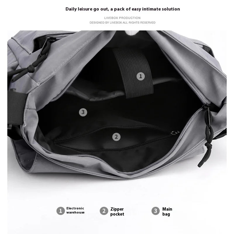 Men's Crossbody Bag Trendy Brand Workwear Style Trendy Single Shoulder Crossbody Bag Fashionable Mailman Bag for Men