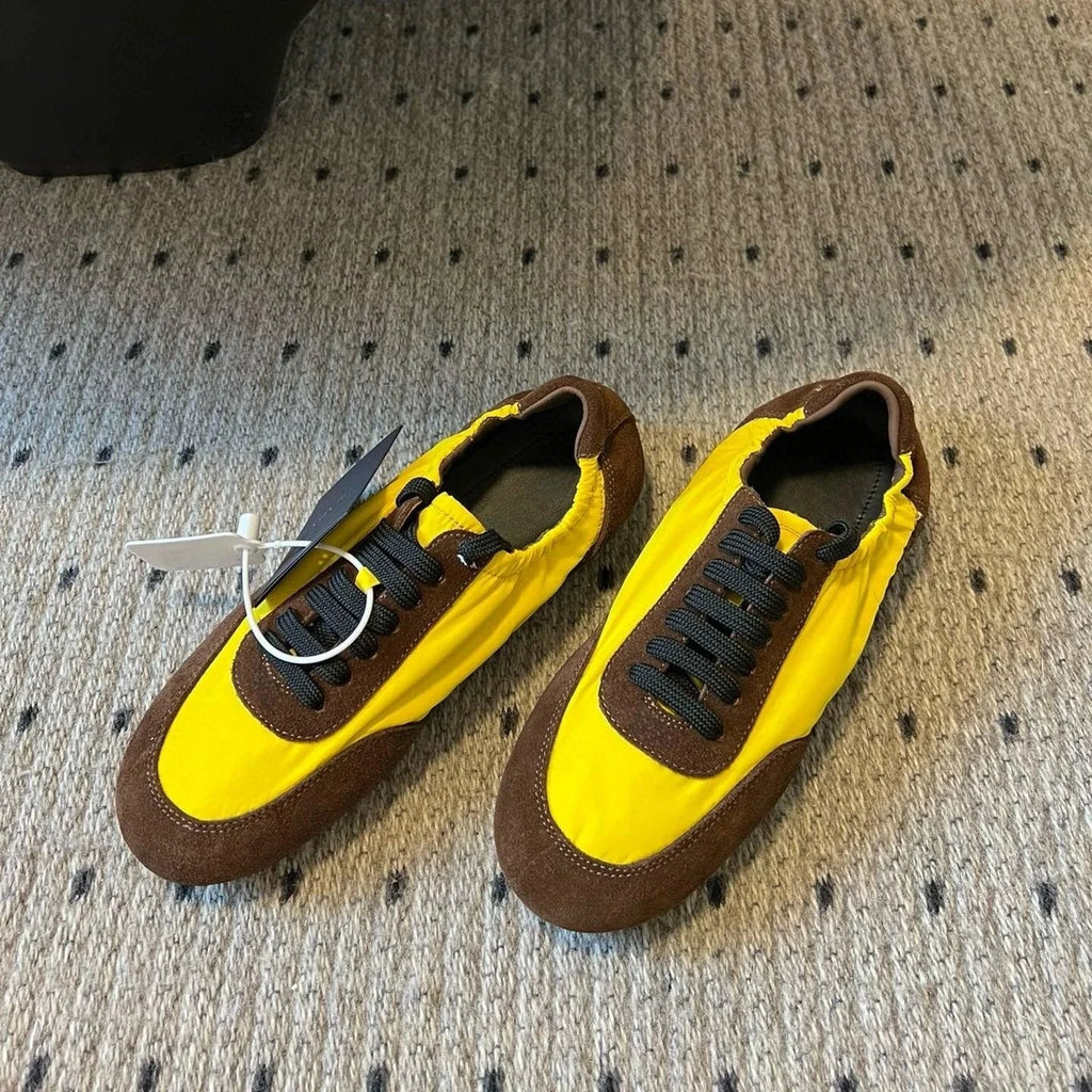 Spring Autumn Genuine Leather Round-Toe Lace-Up Tennis Shoes German Sneakers Casual Shoes Athletic Shoes Handmade Bota Feminina