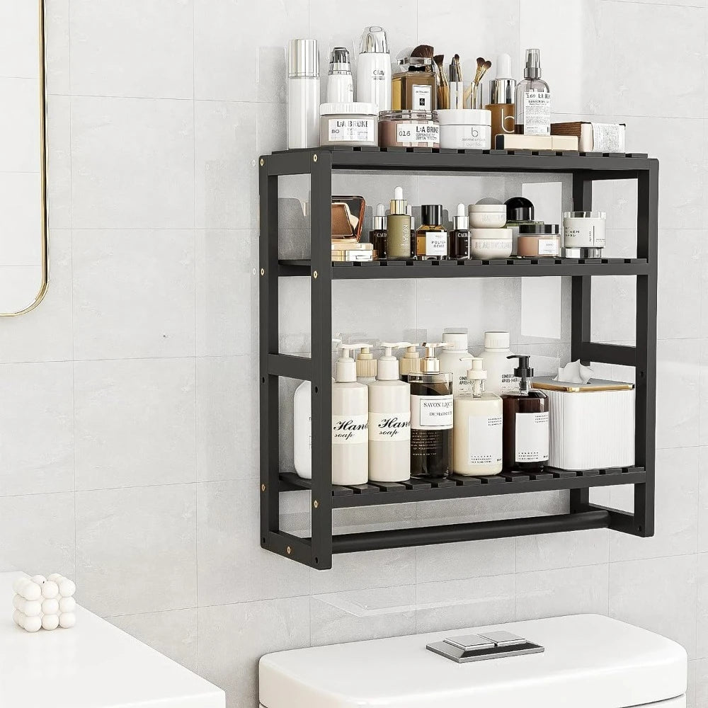 Bathroom Storage Rack Space Save Large Capacity Dormitory Bookshelf Wall Mount Stable and Sturdy Kitchen Seasoning Display Rack