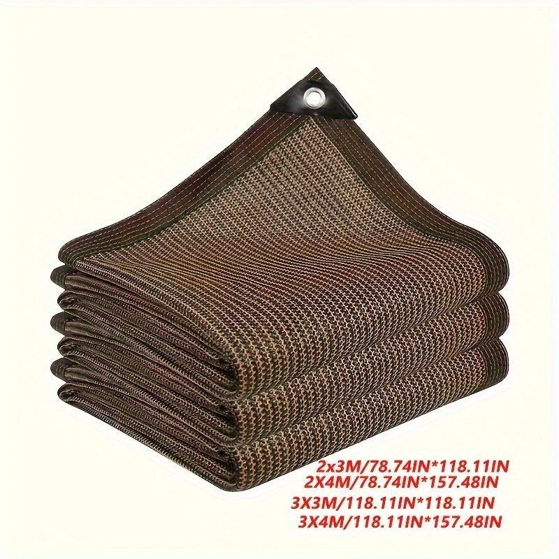 Durable Brown UV Protection Canopy - Outdoor Sun Shade Net - Multiple Sizes Available for Travel, Picnics, and Pools