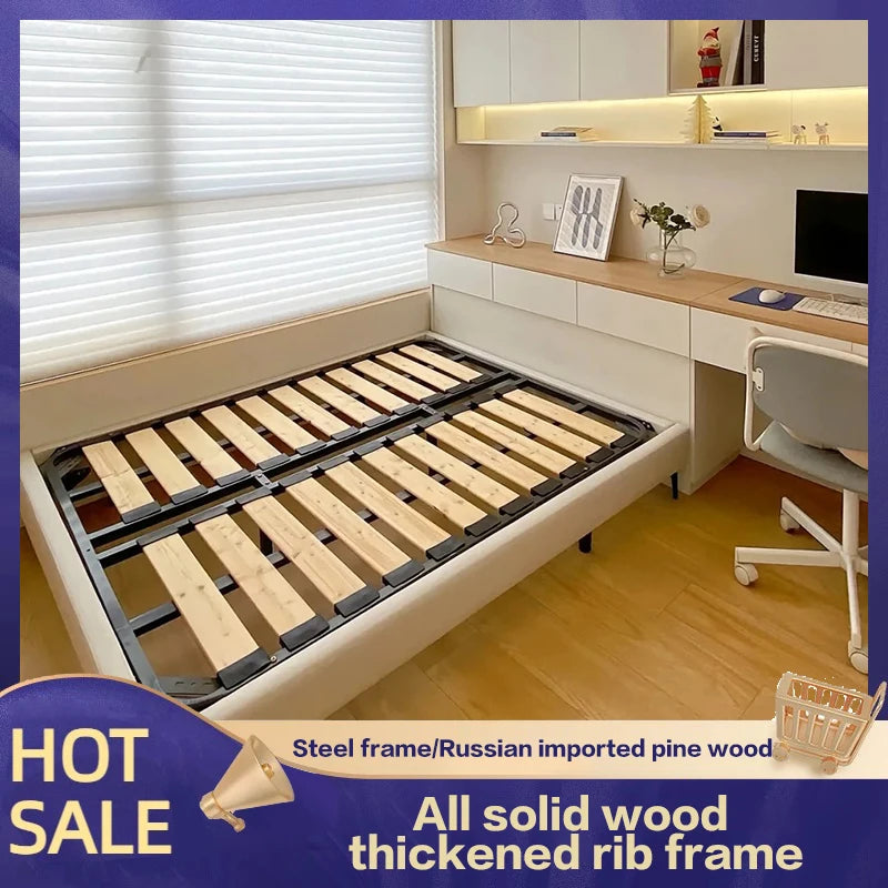 Tatami Row Frame Bed Frame Fir Bed Board Moisture-proof Floor Covering All Solid Wood Mattress Pine Folding Breathable Shelf