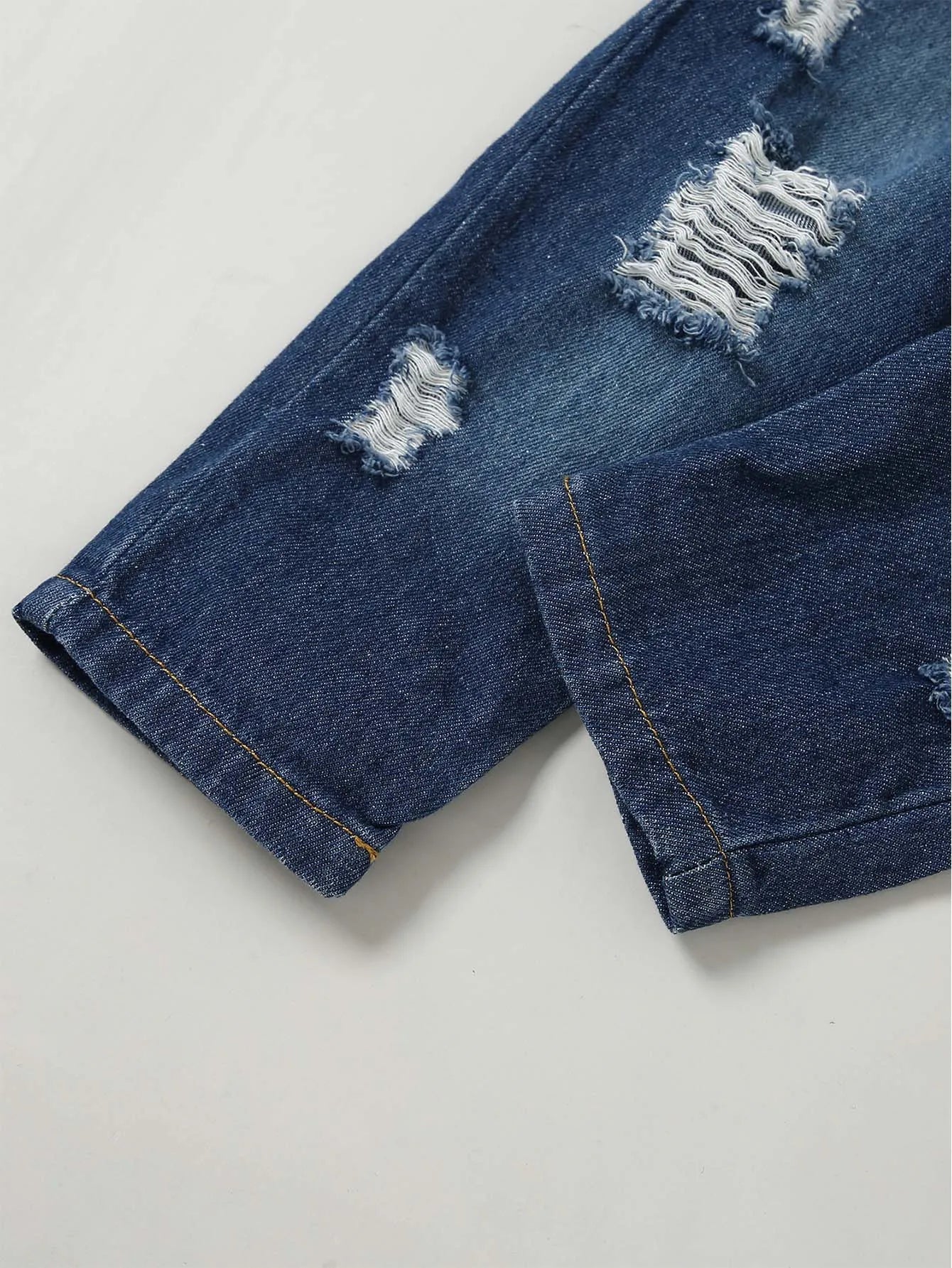 Baby Boy Clothes, Long Sleeve Printing Hoodie With Jeans Pants Outfits Set Little Boy Ripped Jeans, Hooded Sweatshirt