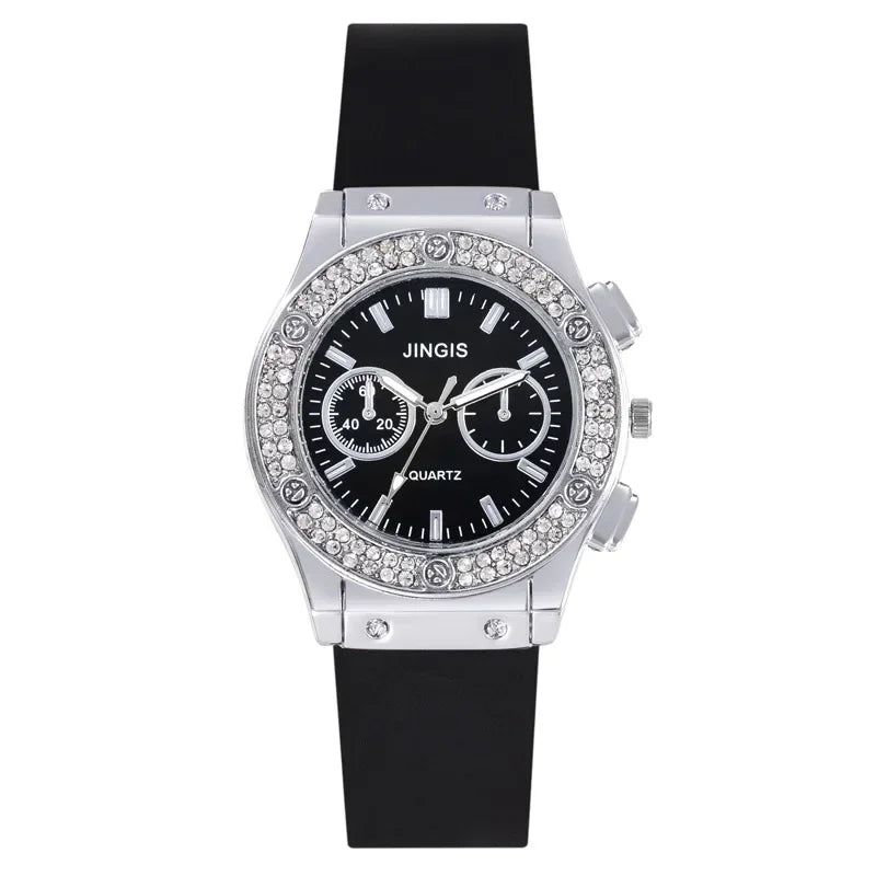 Fashion Women Watches Luxurious Brand Casual Diamond Female Rubber Quartz Wristwatches Simple Sport Clock Relogio Feminino