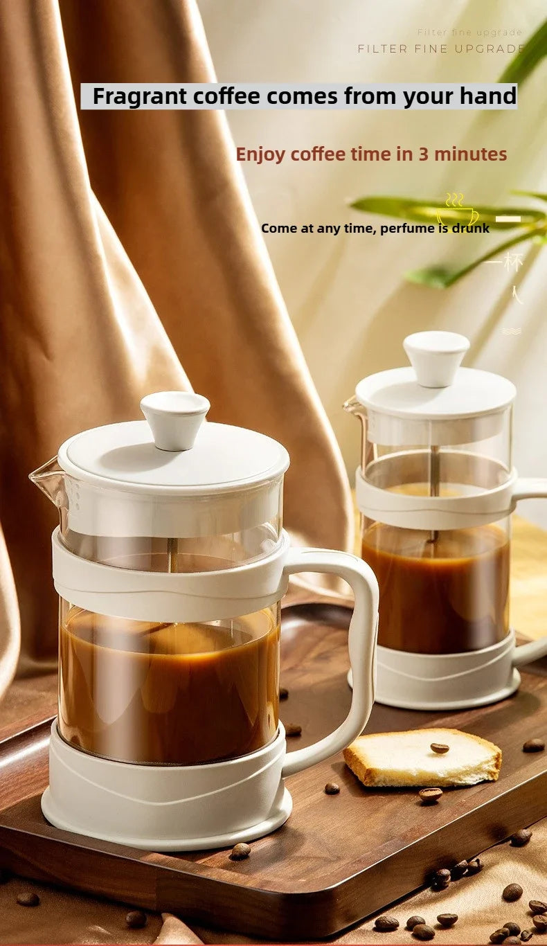 350/800/1000ml French Press Coffee Pot Multifunctional Home Hand Punch Pot Transparent Glass Coffee maker Coffee Accessories